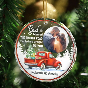 Custom Photo God Blessed - Personalized Circle Ornament
