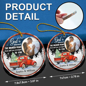 Custom Photo God Blessed - Personalized Circle Ornament