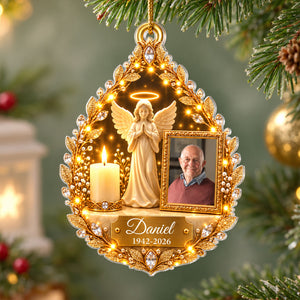 Personalized Guardian Angel Photo Memorial Ornament, Heartfelt Sympathy Gift