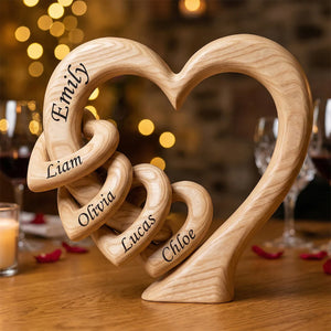 Mommy Heart Wood Plaque - Personalized Gifts For Mother's Day