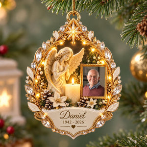 Personalized Guardian Angel Memorial Ornament, Custom Photo Acrylic Keepsake