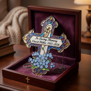 Personalized Memorial Cross Window Hanging Suncatcher