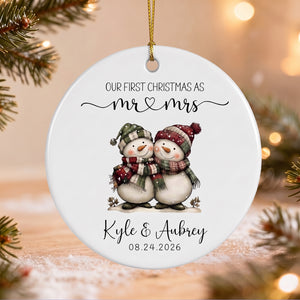 Personalised Our First Christmas As Mr And Mrs Christmas Ornament