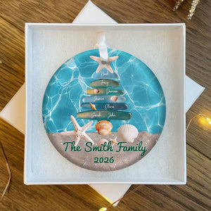 Personalized Family Coastal Beach Christmas Tree