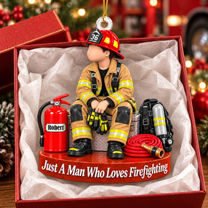 Custom Firefighter Name & Number Christmas Ornament