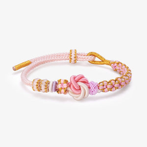 Grandmother & Granddaughter “A Link That Can Never Be Undone” Peach Blossom Knot Bracelet