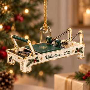 Personalized Pilates Reformer Ornament, Custom Name 2026 Christmas Keepsake Gift