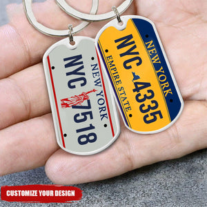 Personalized Keychain Custom New York License Plate Metal