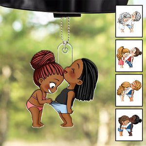 Personalized Acrylic Car Ornament, Gift For Cute Couple