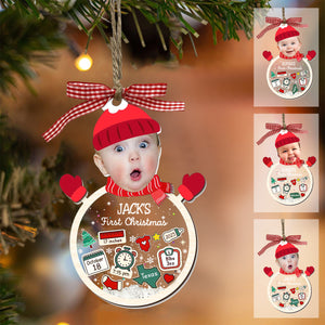 Custom Baby's First Christmas Acrylic Ornament With Photo
