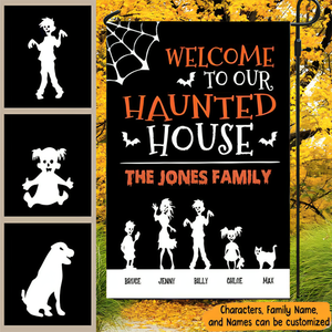 Halloween Haunted House Personalized Garden Flag