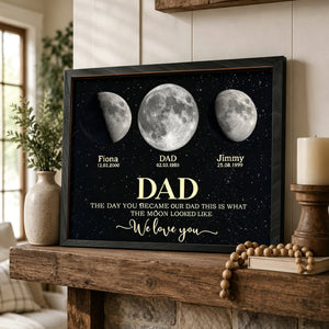 The Day You Became My Dad – Personalized Moon Phase Photo Frame | Father's Day Gift For Dad & Husband