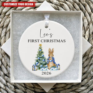 Personalized Baby's First Christmas Ornament, Rabbit Christmas Decoration
