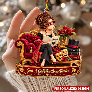 Personalized Theater Girl Acrylic Ornament, Custom Name Drama Christmas Ornament