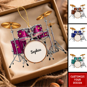 Personalized Drum Ornament, Christmas Gifts For Drummer
