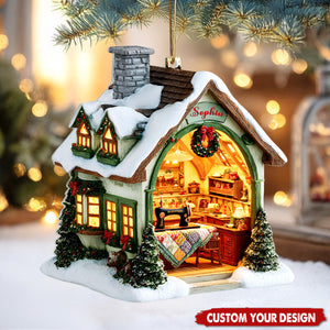 Personalized Sewing Room Ornament, Christmas Tree Ornament