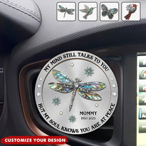 Memorial My Mind Still Talks To You - Personalized Car Visor Clip