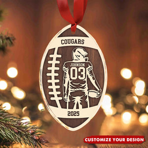 Personalized Football Ornament, Gift For Football Lovers