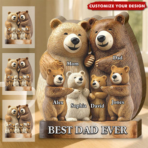Family Bear - Personalized Family Shaped Plaque