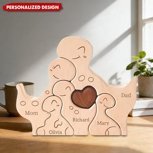Personalized Dinosaur Family Puzzle, Kids Room or Nursery Decor