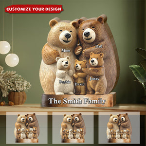 Family Bear - Personalized Family Shaped Plaque