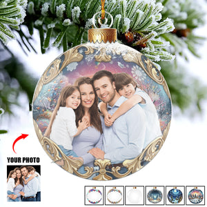 Family Christmas Bauble Shaped - Custom Acrylic Ornament
