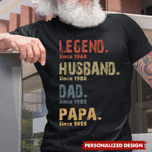 Personalized Family Name Legend T-shirt For Father's Day