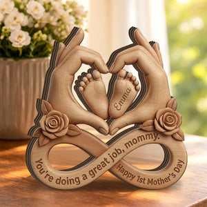Happy 1st Mother's Day-Personalized Wood Plaue For Mom And Baby