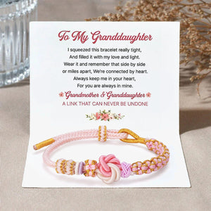 Grandmother & Granddaughter “A Link That Can Never Be Undone” Peach Blossom Knot Bracelet