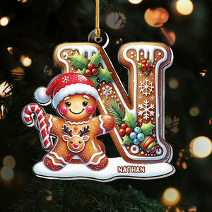Gingerbread Man Alphabet - Personalized Acrylic Ornament