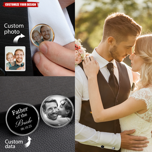 Father Of The Bride - Personalized Photo Wedding Cufflinks