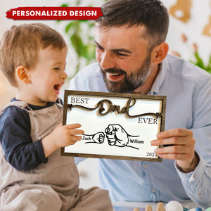 Personalized Best Dad Ever Wooden Sign, Father's Day Gift