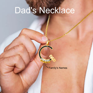 Personalized Name Dad Semicircular Necklaces, Father's Day Gift
