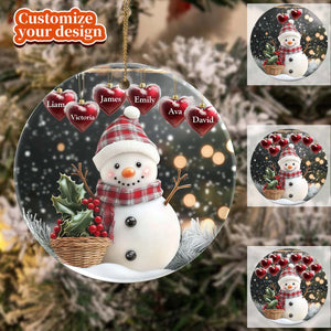 Personalized Acrylic Snowman Grandkid Ornament - Family Christmas Gift