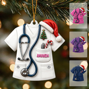 Personalized Nurse Christmas Ornament, Medical Holiday Gift With Name