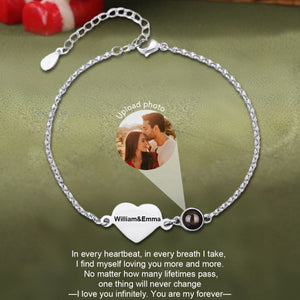 Personalized Photo Projection Bracelet, Gift For Couple