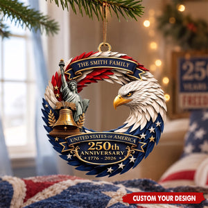 Personalized America 250th Anniversary, 1776-2026 Patriotic Ornament