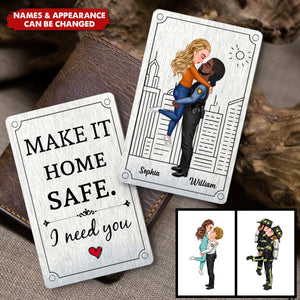 Make It Home Safe - Personalized Couple Wallet Insert Card