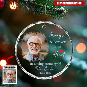 Personalized Memorial Photo Ornament, In Loving Memory Keepsake