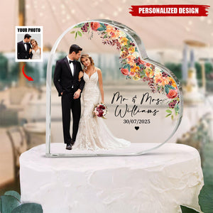 Personalized Wedding Photo Heart Acrylic Plaque
