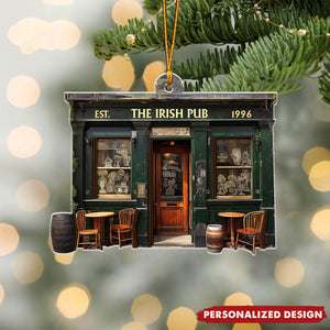 Irish Pub - Personalized Acrylic Ornament, Irish Ornament, Christmas Keepsake
