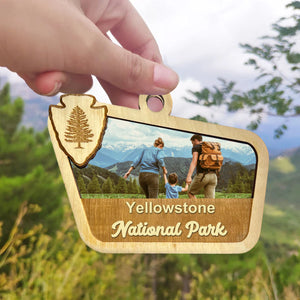 Personalized Photo & Text Ornament, Family Vacation Gift