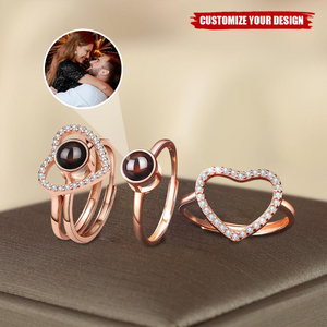 Custom Stackable Couple Rings With Photo Projection
