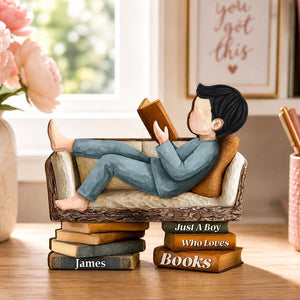 Personalized Who Loves Books Wooden Plaque,Bookworm Gift