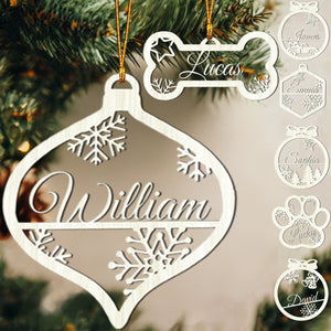 Personalized Name Christmas Ornament With Multiple Patterns