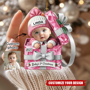 Personalized Face Baby Photo First Christmas Ornament