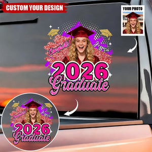 Personalized Graduation Photo Decal Sticker Class of 2026