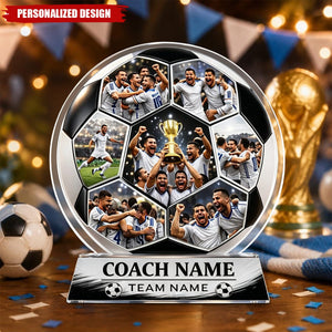 Personalized Photo Soccer Acrylic Plaque, Soccer Coach Gift