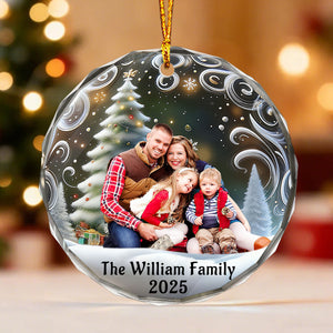 Family Is Love - Personalized Family Photo Christmas Ornament