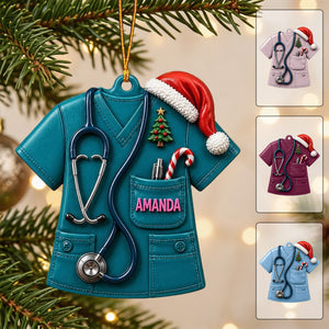 Personalized Nurse Christmas Ornament, Medical Holiday Gift With Name